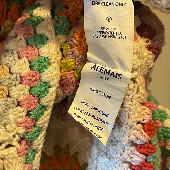 Alemais Cotton Crochet Oversized Top size 8 women’s - Picture 6 of 13